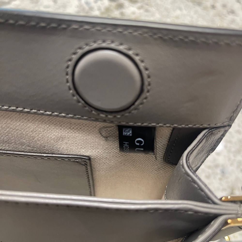 NEW Gucci Gray Matelasse leather Bag with chain strap and canvas crossbody - Picture 4 of 5